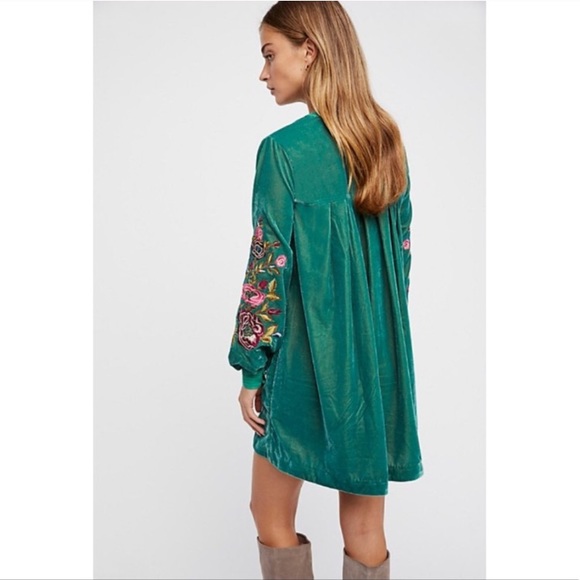 Free People Mia Velvet Embroidered Mini Dress - Picture 3 of 5